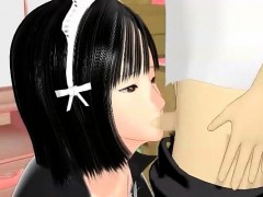 Hentai Maid Opening Legs And Giving Hot Blowjob