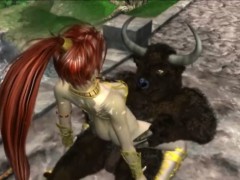 Sexy 3D anime monster fucked in the forest