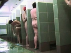 Amateurs naked together in shower room