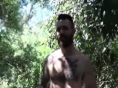 Tattooed and fit straight dude Devin gets anal fucking