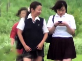 Urinating teen asians