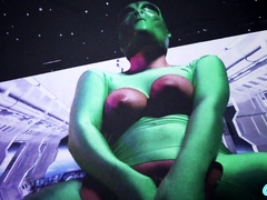 CamSoda - Alien babe with big tits toys her pussy in solo