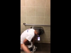 Workmen caught jerking and cumming in restroom