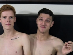Two twinks fuck and suck huge dick in hotel room