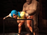 Beautiful female elf gets fucked by the big ogre in dungeon