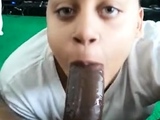 Perky amateur rides and sucks black dick pov style