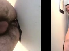 Gay dude gets ass fucked by straight guy through gloryhole